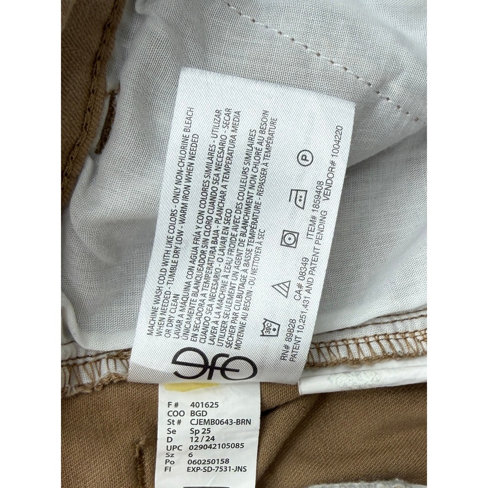 Ella Moss Wide Leg Crop Chino Pant Brown Stretch High Rise Cotton Twill Womens 6 - Picture 7 of 7